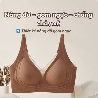 Áo ngực nữ su đúc cao cấp không gọng đệm mút 3D bán có định gom ôm ngực phối viền lưới gợi cảm A2377