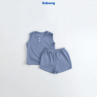 Bộ quần áo ba lỗ phối cúc cho bé trai, bé gái Hokiha vải cotton bozip mềm mại, thoáng mát size 8-17kg BB21