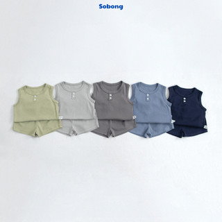 Bộ quần áo ba lỗ phối cúc cho bé trai, bé gái Hokiha vải cotton bozip mềm mại, thoáng mát size 8-17kg BB21