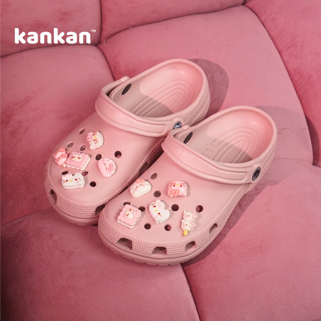 Dép Sục Nữ KanKanStore Đế Thấp Bệt Đính Kèm Sticker Đáng Yêu KA49