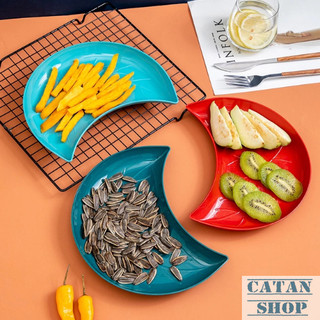 Set 5 Dĩa Nhựa Hình Bán Nguyệt Trang Trí Siêu Xinh, Bộ 5 Dĩa Bán Nguyệt Cánh Hoa Đựng Bánh Kẹo