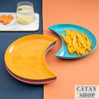 Set 5 Dĩa Nhựa Hình Bán Nguyệt Trang Trí Siêu Xinh, Bộ 5 Dĩa Bán Nguyệt Cánh Hoa Đựng Bánh Kẹo