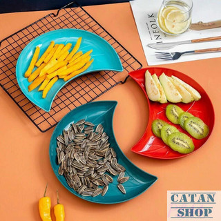 Set 5 Dĩa Nhựa Hình Bán Nguyệt Trang Trí Siêu Xinh, Bộ 5 Dĩa Bán Nguyệt Cánh Hoa Đựng Bánh Kẹo