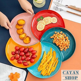 Set 5 Dĩa Nhựa Hình Bán Nguyệt Trang Trí Siêu Xinh, Bộ 5 Dĩa Bán Nguyệt Cánh Hoa Đựng Bánh Kẹo