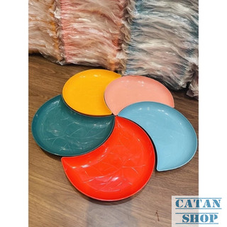 Set 5 Dĩa Nhựa Hình Bán Nguyệt Trang Trí Siêu Xinh, Bộ 5 Dĩa Bán Nguyệt Cánh Hoa Đựng Bánh Kẹo