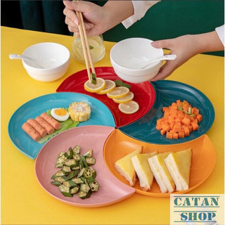 Set 5 Dĩa Nhựa Hình Bán Nguyệt Trang Trí Siêu Xinh, Bộ 5 Dĩa Bán Nguyệt Cánh Hoa Đựng Bánh Kẹo