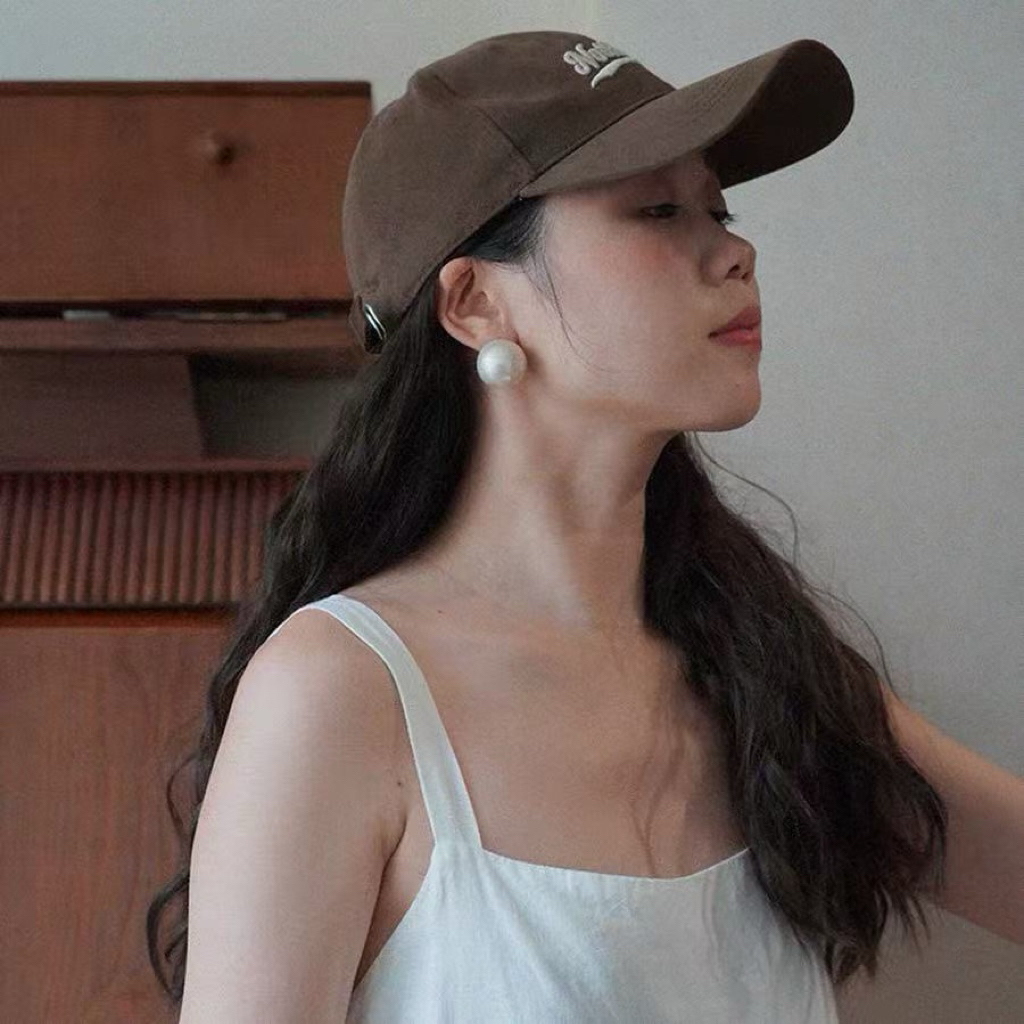 Bông Tai Ngọc Trai Size Đại Khoen Cài Vàng Bông Tai Hạt Châu To Siêu Phẩm