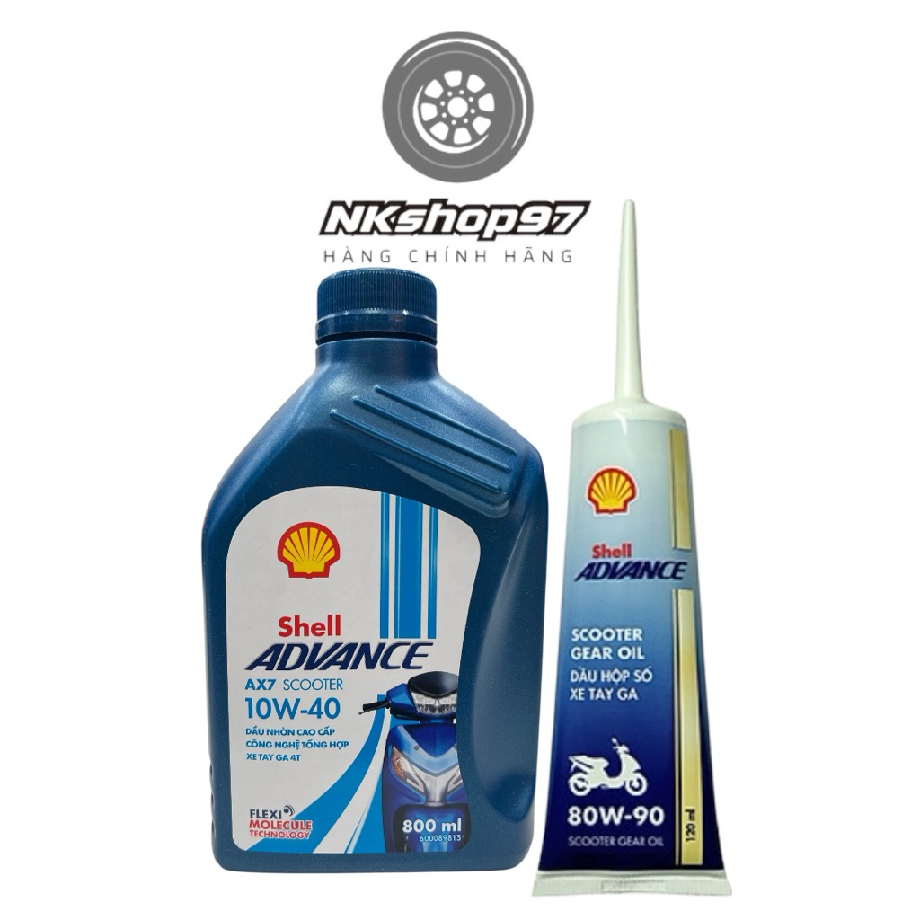 [hoả tốc]combo nhớt tay ga Shell AX7 10w40 800ml | Shopee Việt Nam