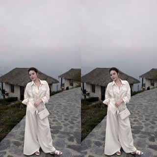 Set Đồ Nữ Casual Phong Cách Tối Giản Chất Liệu Mềm Mát