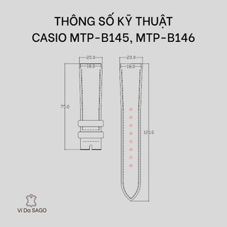 Dây da bò thật cho đồng hồ MTP - B145 và MTP-B146, Ví da SAGO