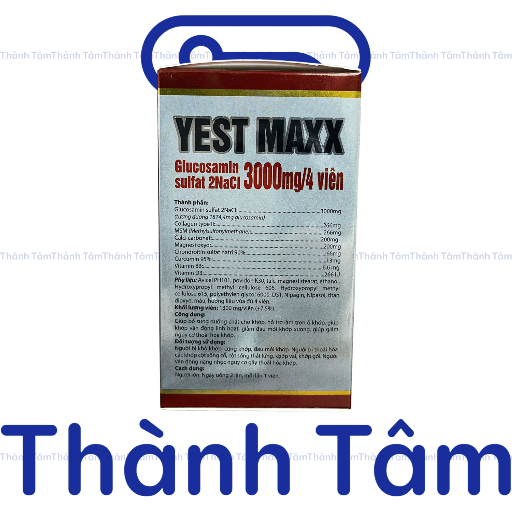 ( Đỏ ) Viên uống YEST MAXX bổ sung glucosamine, hỗ trợ xương khớp - Hộp 30 viên