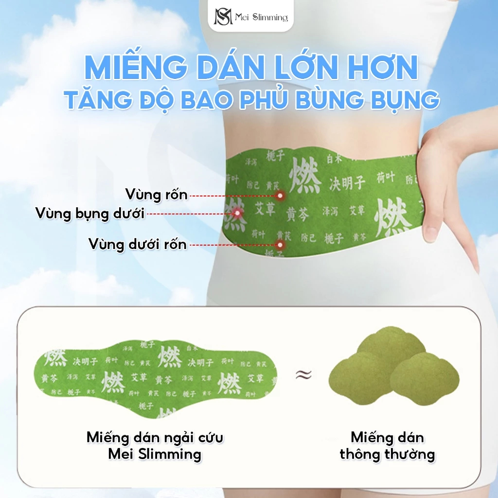 Miếng Dán Bụng Thảo Mộc + Viên Slimming – Giảm Mỡ Bụng, Eo Thon, Hỗ Trợ Giảm Cân, Thải Độc, Thoải Mái Bụng Cả Ngày