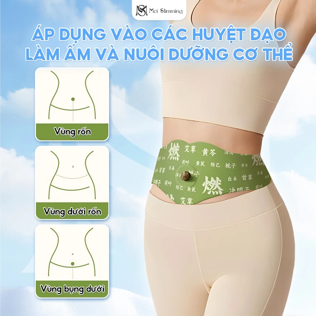 Miếng Dán Bụng Thảo Mộc + Viên Slimming – Giảm Mỡ Bụng, Eo Thon, Hỗ Trợ Giảm Cân, Thải Độc, Thoải Mái Bụng Cả Ngày