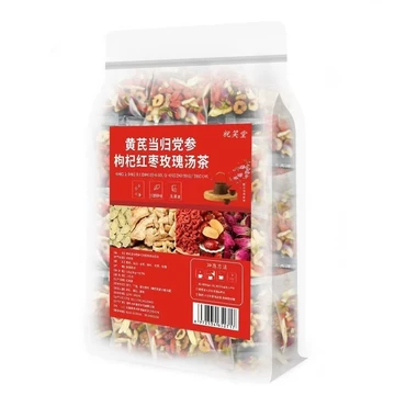 Hoàng kỳ, đương quy, kỷ tử, táo tàu, táo đỏ, trà hoa hồng giúp nuôi dưỡng làn da và tuần hoàn máu, được đóng gói riêng l