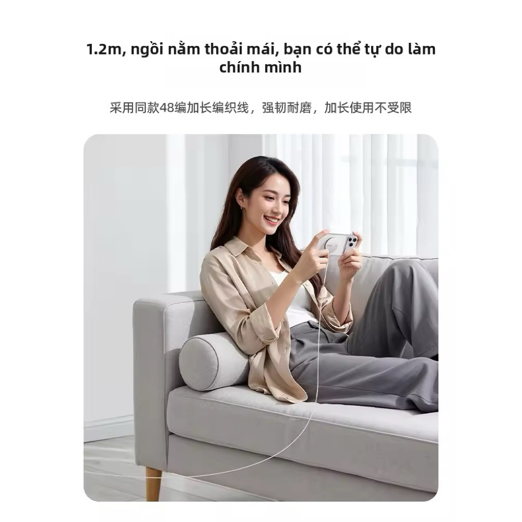 MOVESPEED | Cục Sạc Không Dây Nhanh Từ Tính 1.2m