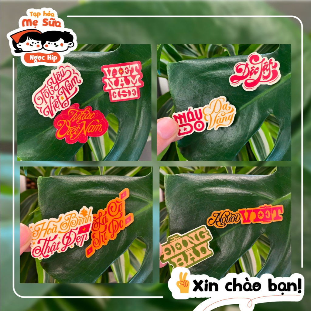 Bộ Sticker - Người việt, tôi yêu việt nam dán laptop cốc nước siêu đẹp