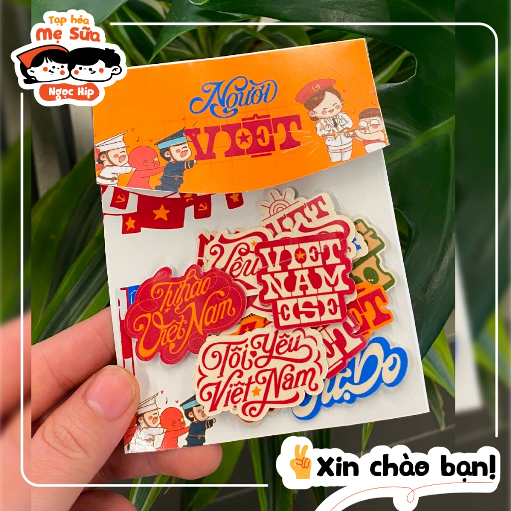Bộ Sticker - Người việt, tôi yêu việt nam dán laptop cốc nước siêu đẹp