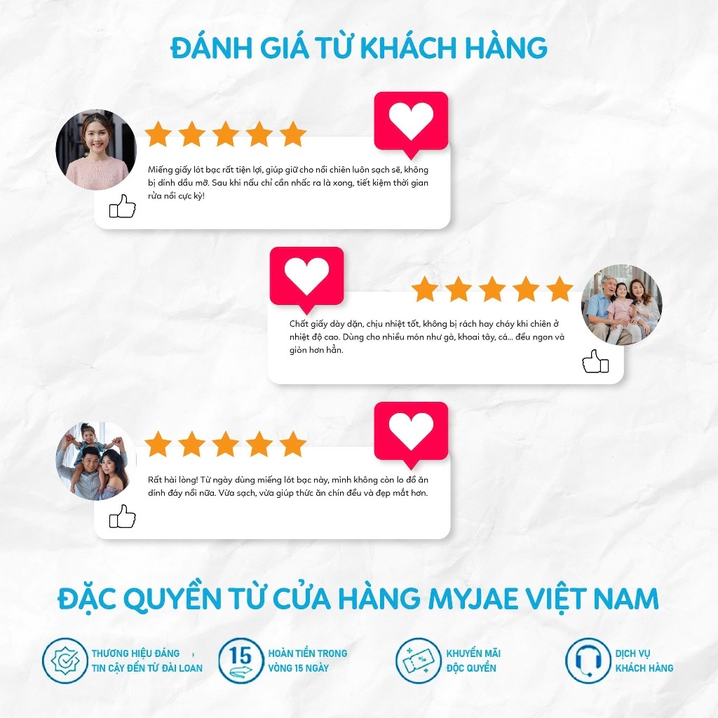[COMBO] Giấy bạc lót nồi chiên không dầu MyJae (Dạng tròn)