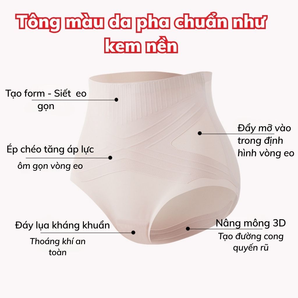 Quần lót định hình thon gọn vòng bụng nâng mông 3D gợi cảm co giãn linh hoạt đáy lót 10A LANIXA N699