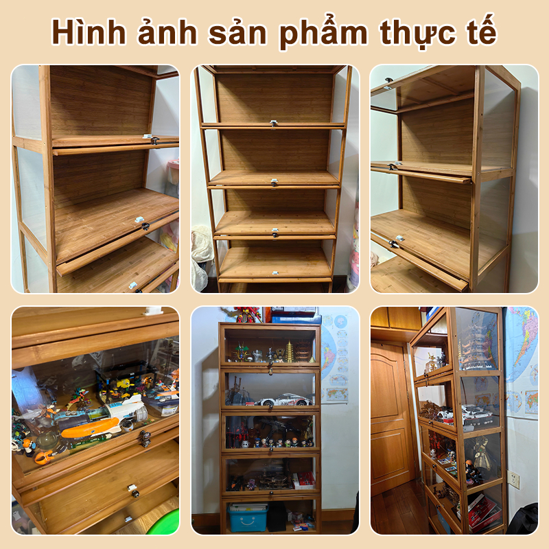 Tủ Tre Đa Năng Để Bếp  Phòng Khách  2 Kiểu Cửa Kích Thước Đa Dạng 2-6 Tầng BH 10 Năm