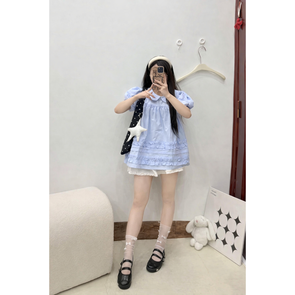 Áo babydoll cổ sen bèo gấu tay bồng nhiều màu xinh xắn, áo thô mềm kiểu dáng điệu đà LALA  A85