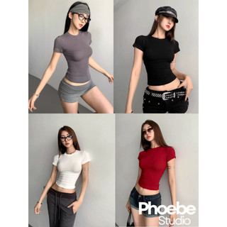 Áo Thun Trơn Tay Ngắn Siêu Ôm Body Cotton - Phoebe Studio [THUN00014]