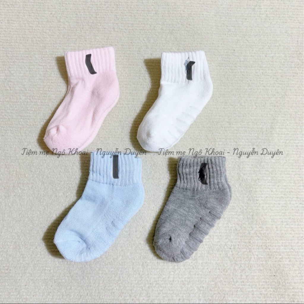 [MD179] 2-4Y  Set 3 đôi tất len xù Polo có đế chống trơn trượt giữ ấm cho bé yêu