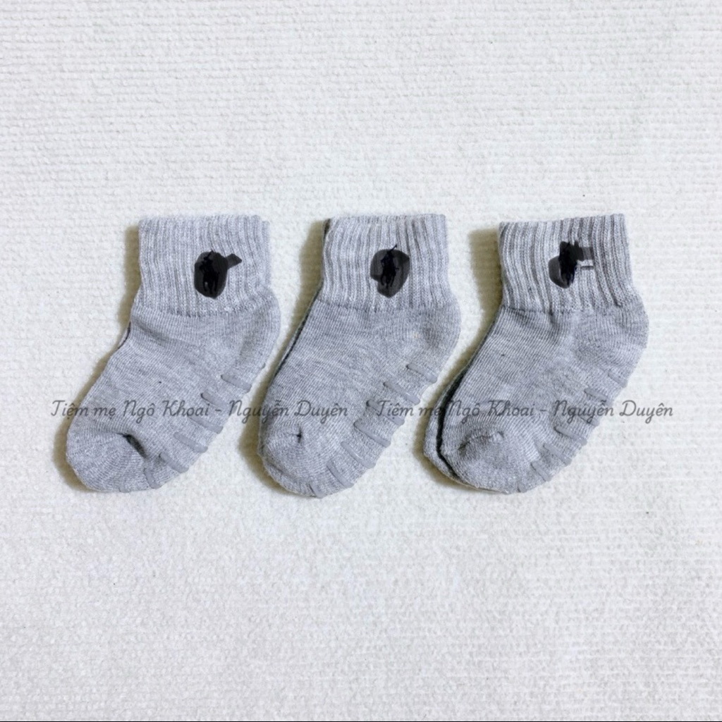[MD179] 2-4Y  Set 3 đôi tất len xù Polo có đế chống trơn trượt giữ ấm cho bé yêu