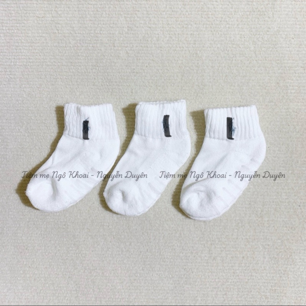 [MD179] 2-4Y  Set 3 đôi tất len xù Polo có đế chống trơn trượt giữ ấm cho bé yêu