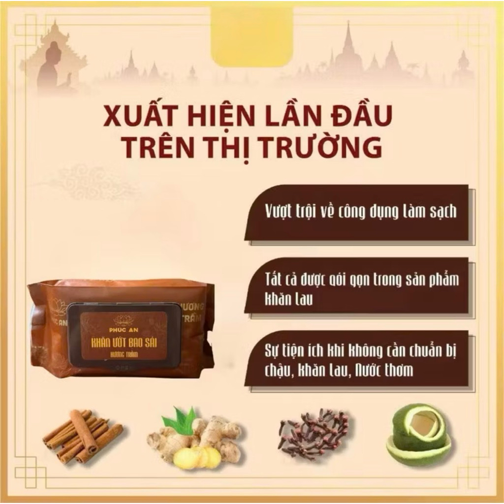 Khăn ướt bao sái ban thờ phúc tâm , mùi thơm nhẹ , bền ,dai. Siêu tiết kiệm