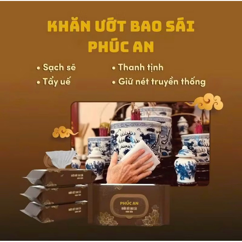 Khăn ướt bao sái ban thờ phúc tâm , mùi thơm nhẹ , bền ,dai. Siêu tiết kiệm