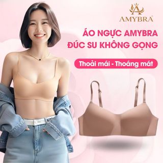 Áo ngực không gọng mút mỏng mềm mại, Áo lót nữ đúc su co dãn 4 chiều thoáng mát AMYBRA A141