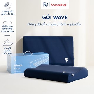 Gối Công Thái Học Wave Ru9 | Nâng Đỡ Cổ Vai Gáy | Đường Cắt Laser Giảm Độ Dốc Tránh Ngửa Đầu | 2 Độ Cao