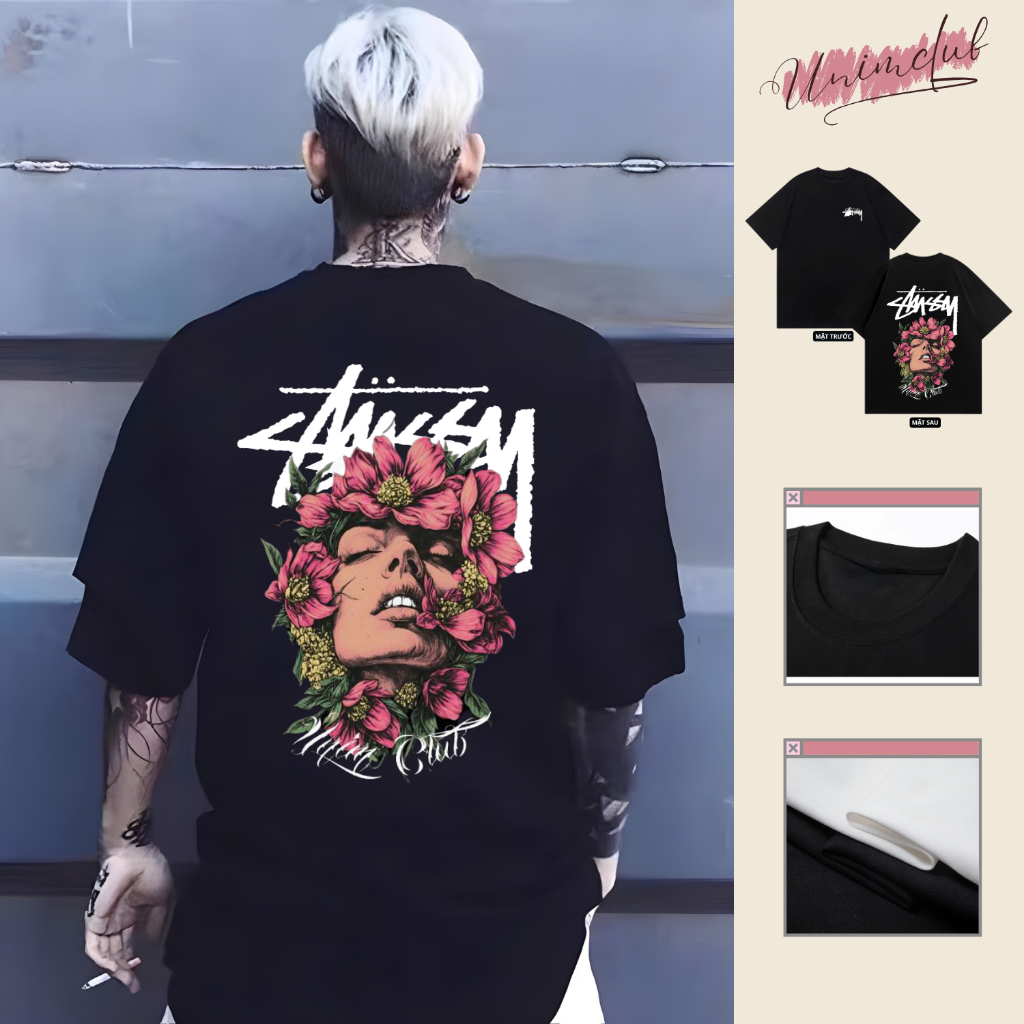 Áo Thun Stusssy New York 2026 Unim Fashion Chất Liệu Cotton Cao Cấp Hình In Chống Bong Chóc