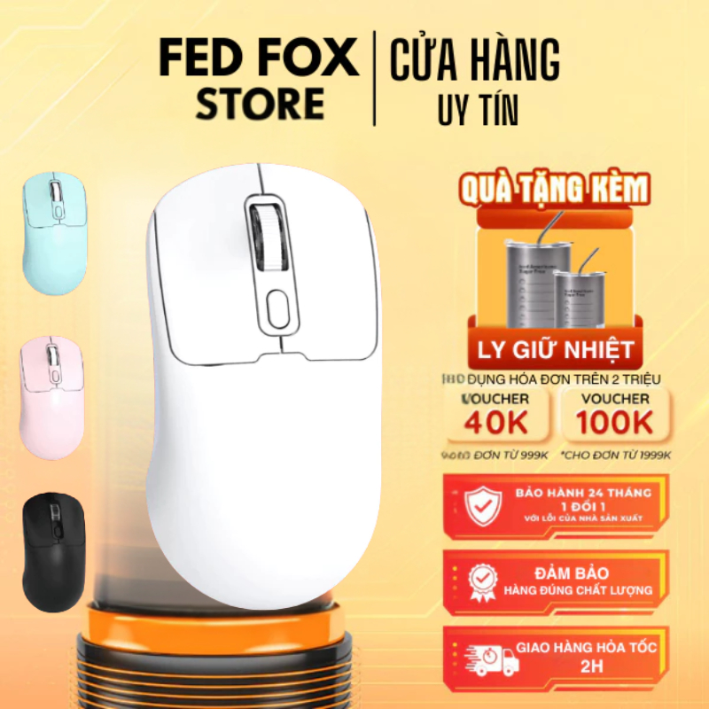 Chuột Không Dây GPW 2 Mode Bluetooth & Wireless 2.4G, Sạc Type-C, Công Thái Học, Chuột Gaming Nhẹ