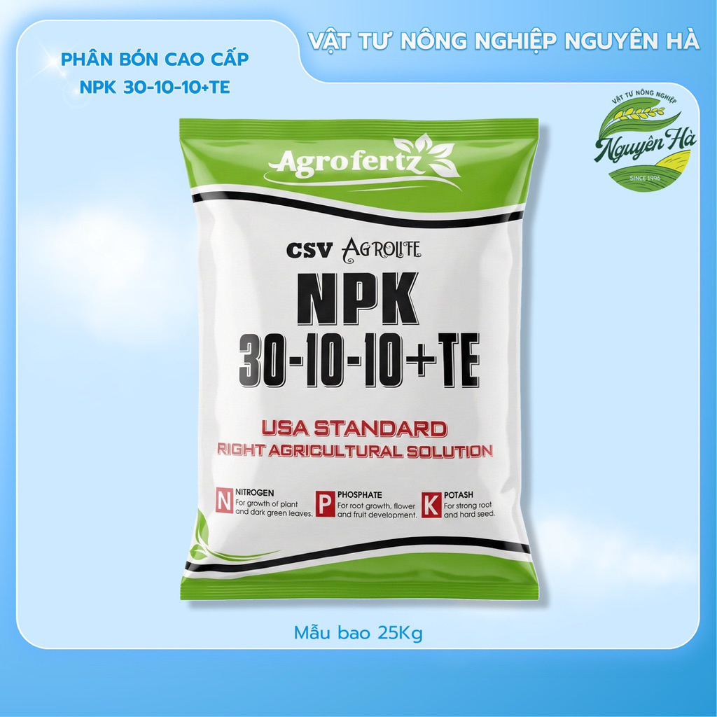 Lẻ phân bón NPK 30-10-10 + TE Agrolife