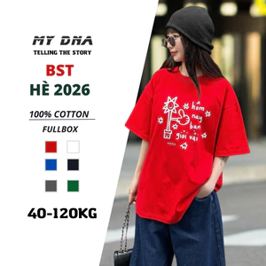 Áo thun phông hè 2026 có bigsize 110kg cặp đôi nam nữ đồng phục nhóm lớp đẹp rẻ unisex tay lỡ form rộng cotton MY DNA