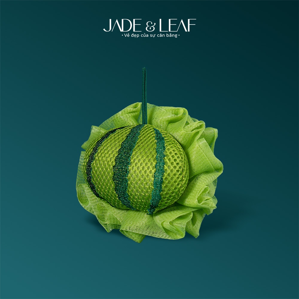 Bông Tắm Tạo Bọt Jade&Leaf Cao Cấp Hình Dưa Hấu, Mềm Mịn, Dịu Da, Dễ Ra Bọt, Size Lớn, Đáng Yêu