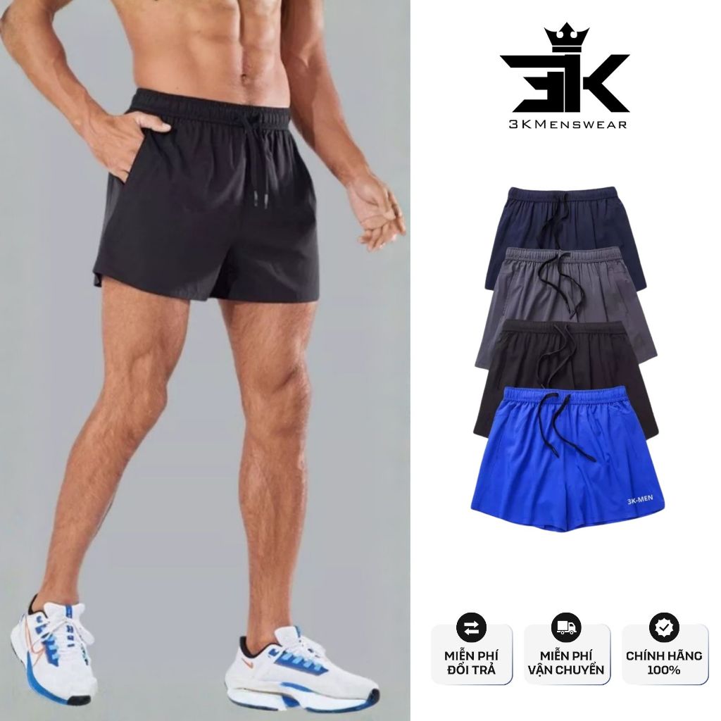 [Combo 2] Quần Đùi Nam 3KMEN Thể Thao Siêu Thoáng Khí Co Giãn Đa Năng Dáng Ngắn Trên Gối