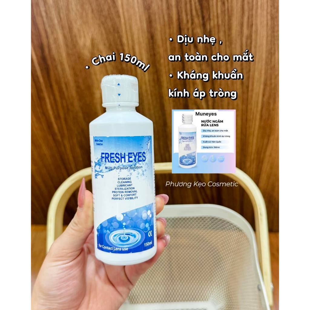 Dung dịch lens Fresh Eyes 150ml - 6 chức năng trong 1, phù hợp mọi loại kính áp tròng EYEBLINK