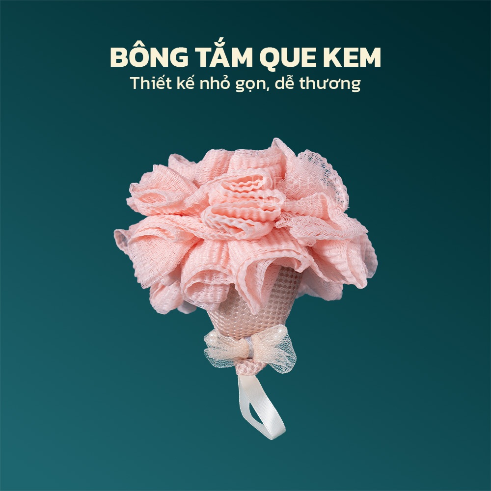Bông Tắm Tạo Bọt Jade&Leaf Cao Cấp Hình Que Kem Mềm Mịn Bọt Nhiều Size Lớn Chất Liệu Lưới