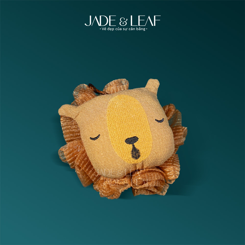 Bông Tắm Tạo Bọt Jade&Leaf Cao Cấp Hình Gấu Nâu, Lưới Mịn Tạo Bọt Nhanh, Gấu Nâu Siêu Dễ Thương
