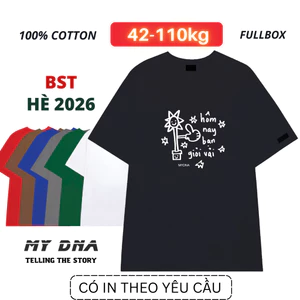 Áo thun phông có bigsize 110kg local đồng phục nhóm lớp công ty cặp đôi unisex form rộng cotton MYDNA giỏi vải hè 2026