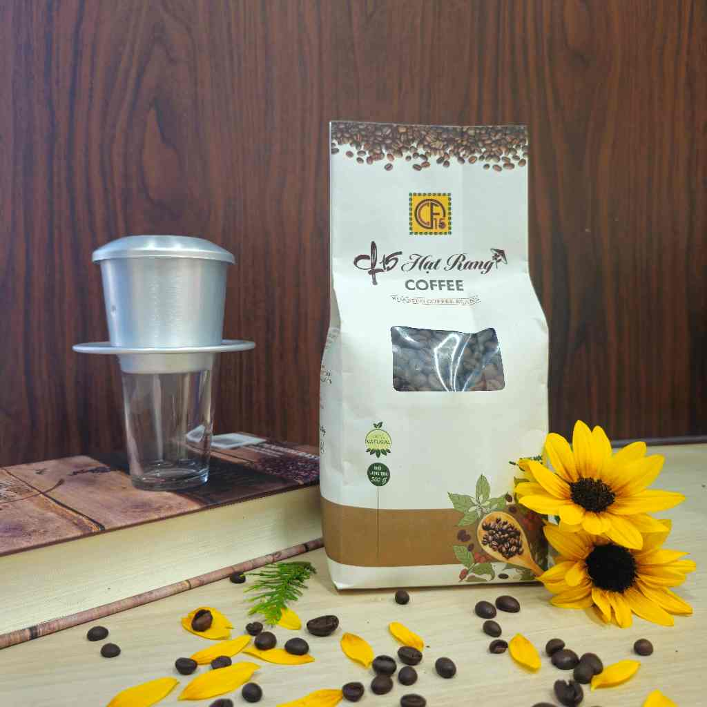 Cà Phê Hạt Rang CF15 Gói 500gram Robusta Nguyên Chất | Cà Phê Người Lính