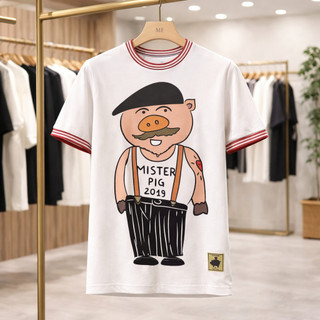 Áo Thun Nam Nữ Chàng Trai Lợn Mister Pig 2019 Cotton Cao Cấp In Hình Dễ Thương Form Slim