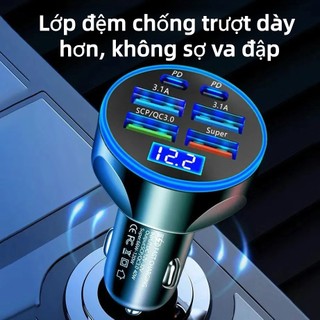 Sạc Ô Tô Nhanh, USB & Type-C, Sạc Thông Minh, 66W Nhanh Chóng, Sạc Đồng Thời Nhiều Thiết Bị, Bảo Vệ An T