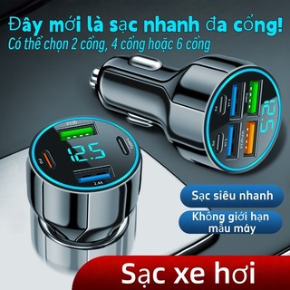 Sạc Ô Tô Nhanh, USB & Type-C, Sạc Thông Minh, 66W Nhanh Chóng, Sạc Đồng Thời Nhiều Thiết Bị, Bảo Vệ An T