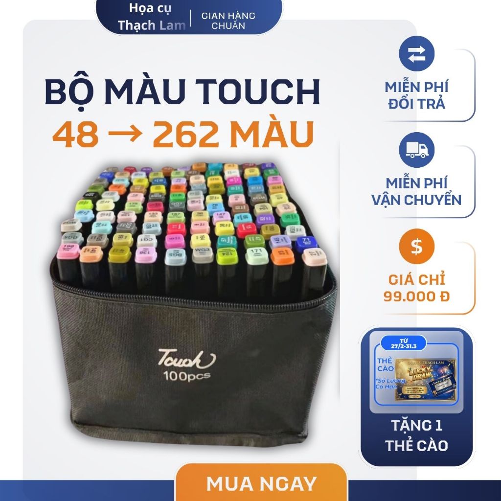 [Cào là có quà]Bút Màu Marker Touch Bộ 100 Màu Sắc Đa Dạng - Bút Màu Dạ Vẽ Tranh