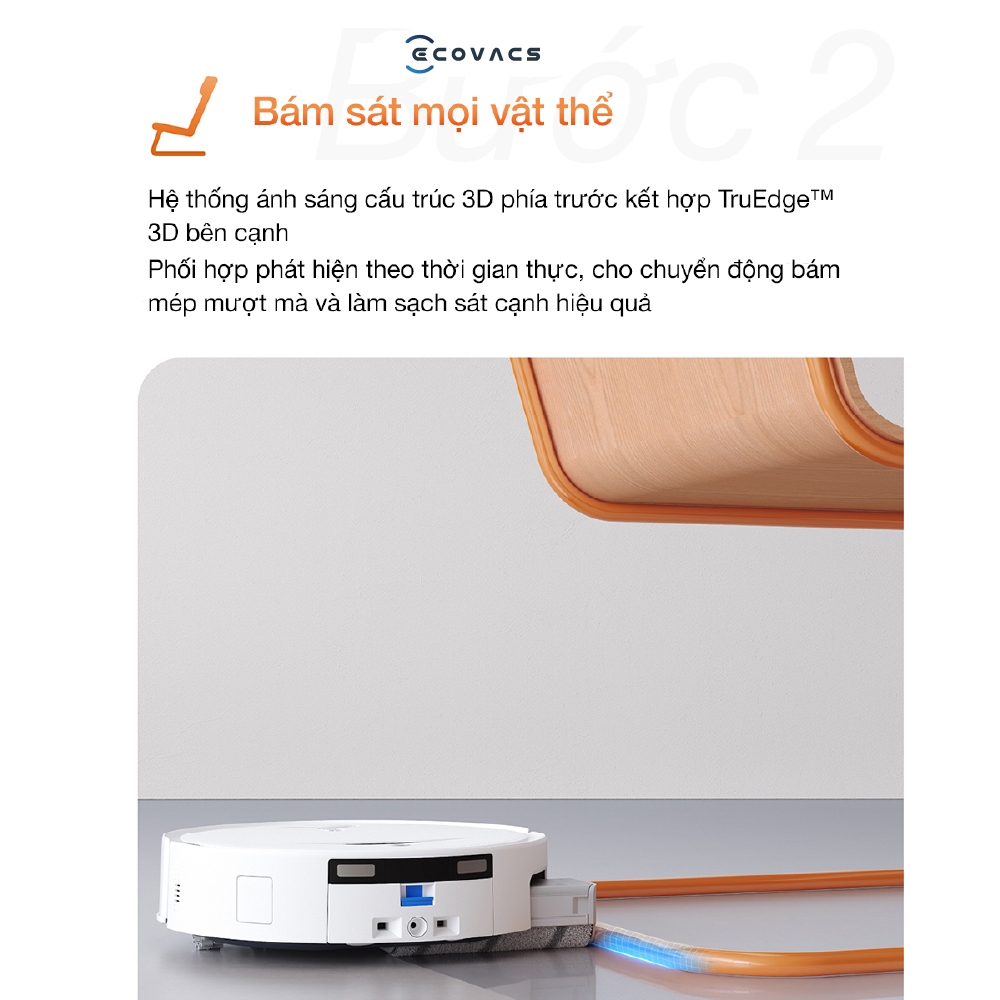 Robot hút bụi lau nhà Ecovacs Deebot T80S Omni 2027 - Lực hút 24800Pa - Giặt nóng và sấy nóng -OZMO ROLLER 2.0 -BH 2 năm
