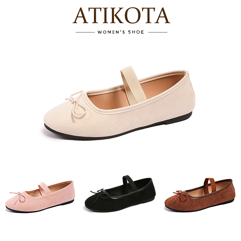Atikota Giày bệt nữ kiểu dáng slip-on thời trang đa năng thoải mái nhẹ nhàng bền chắc